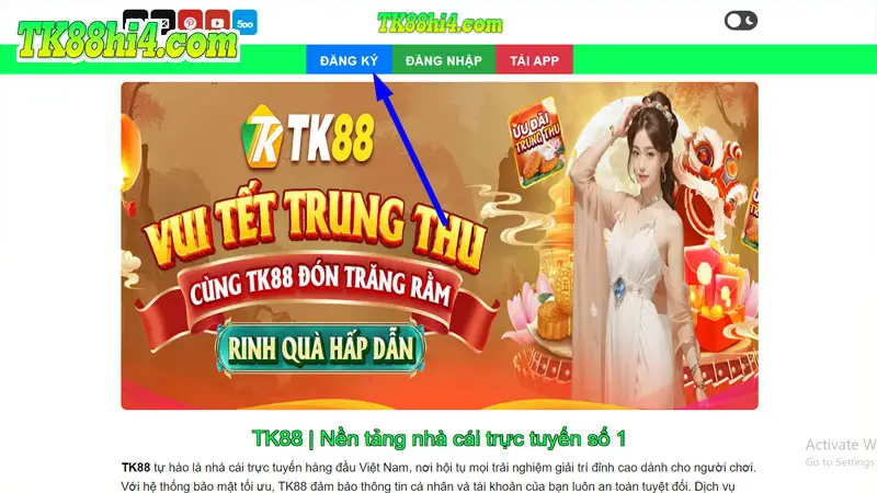 Link đăng ký Tk88 không bị chặn